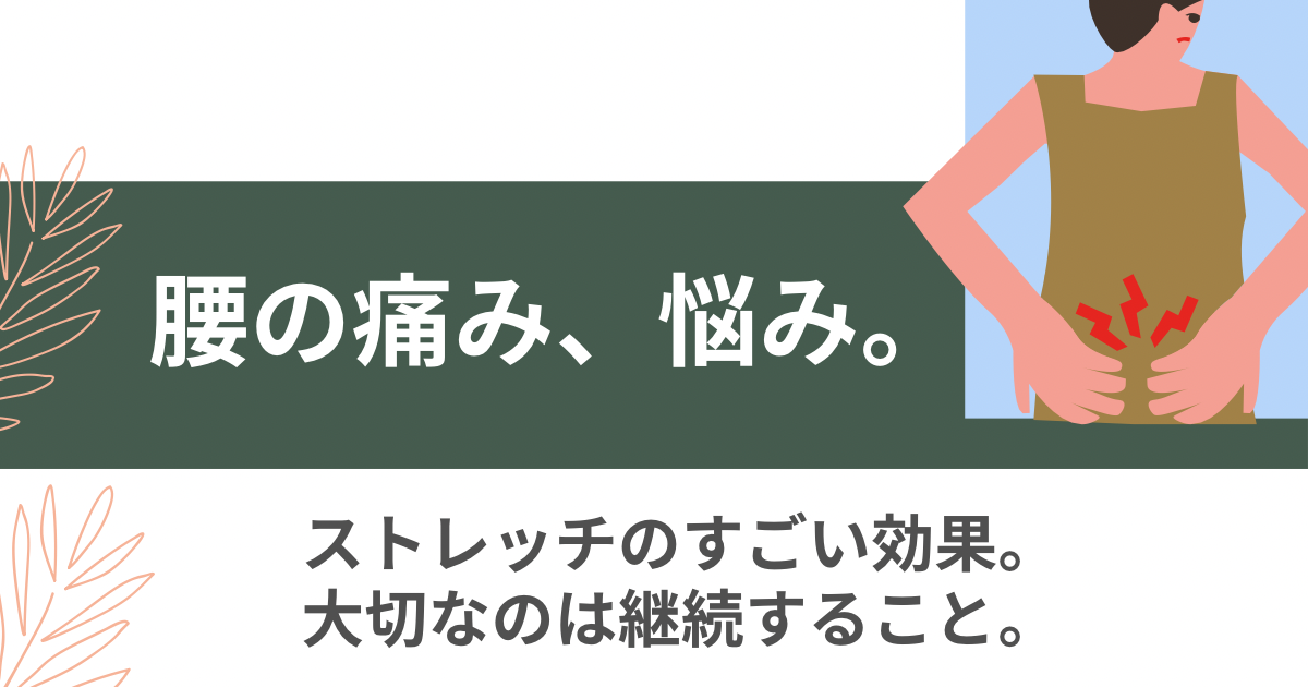 Read more about the article 腰の痛み。悩み。②〜ストレッチ〜